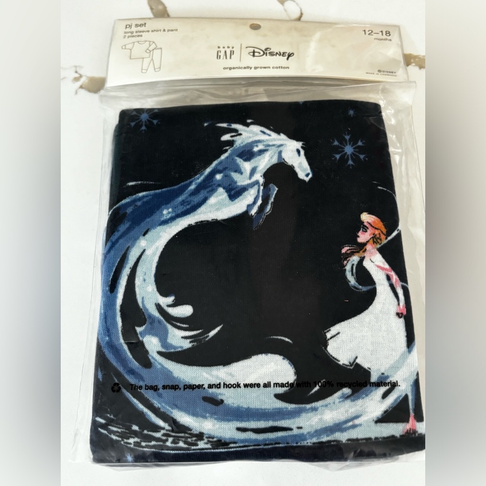Gap Kids 12 18 Months Girls Disney Frozen Elsa 2 Piece Organic Cotton Pajama Set